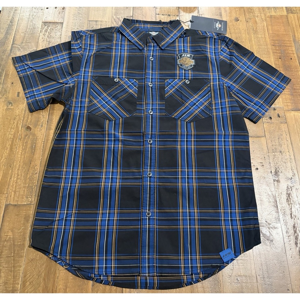 Harley Davidson 115th Anniversary Plaid Shirt Mens Medium NWT 2018 Button Up